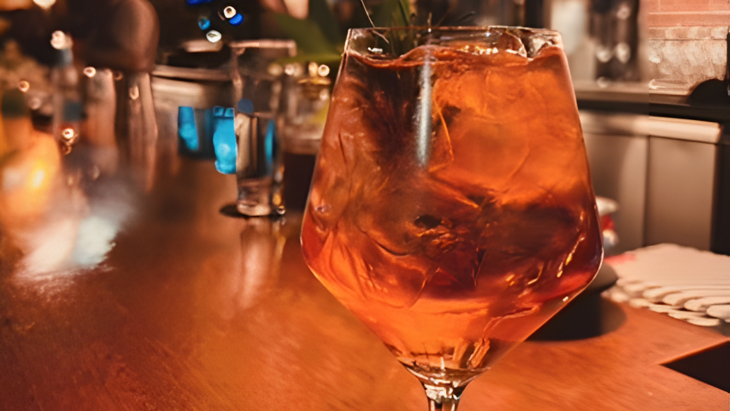 A drink on a bar